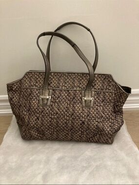 Coach Snake Print Fabric Tote